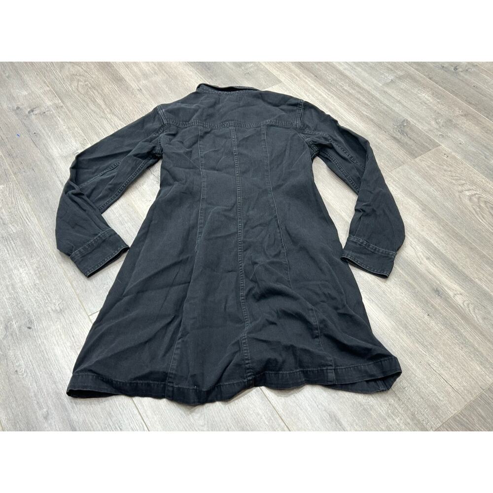Madewell Womens Washed Black Denim Seamed Button Front Mini Shirt Dress Sz 4 NWT - Picture 3 of 9